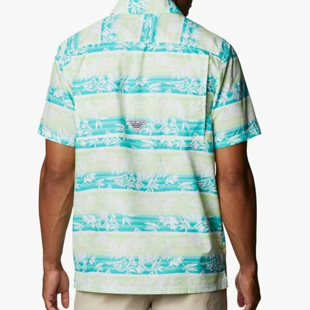 Columbia Men’s Super Slack Tide Camp Shirt Moisture Wicking, Lime Glow Ombre XL - Picture 9 of 9